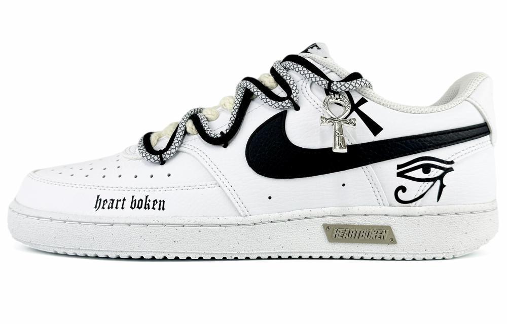 Nike Court Vision 1 Skateboard Shoes Men Low-Top Black White
