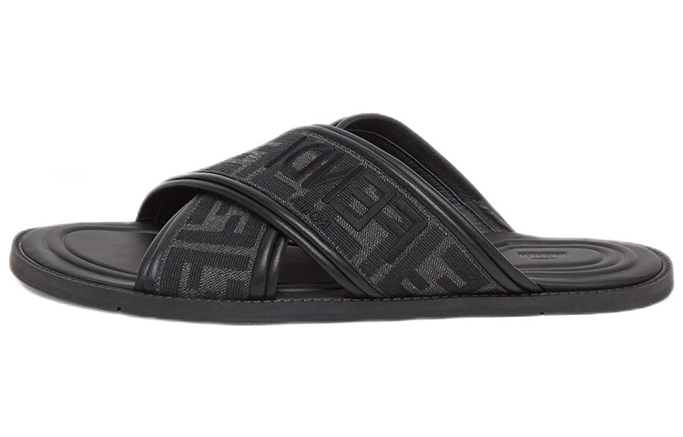 FENDI Ff Logo Detail Crossed Slides