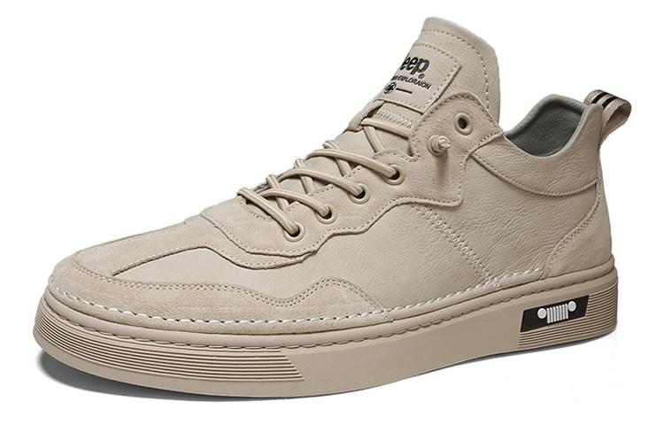 Jeep Low-Top Skateboard Shoes Men's Khaki