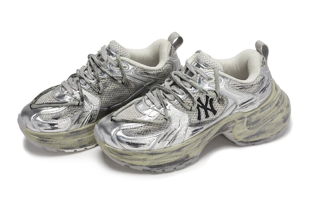 MLB New York Yankees Casual Shoes Women's Low top Beige/Gray/Silver