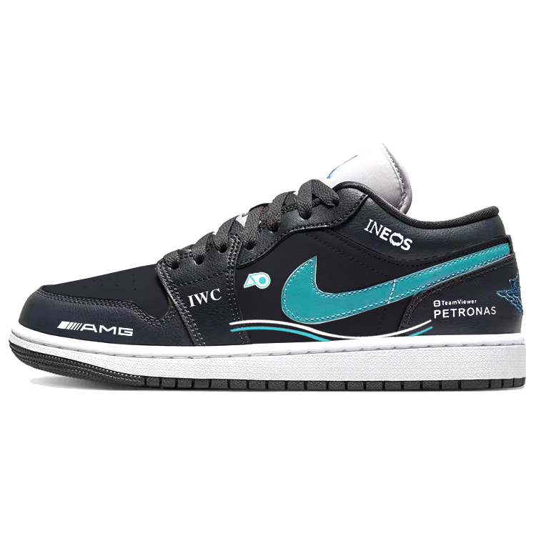 Jordan Air Jordan 1 Vintage Basketball Shoes Unisex Low Top Blue/Black