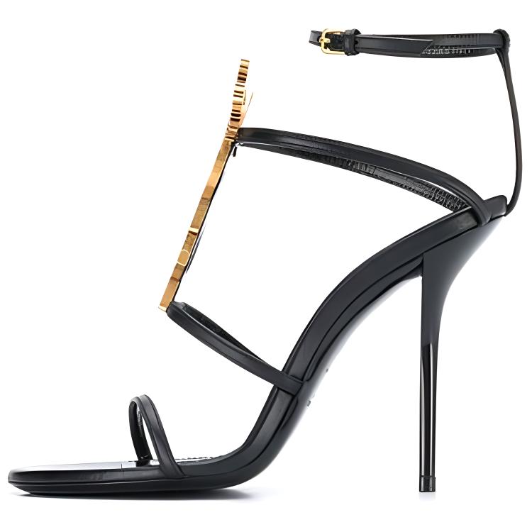 SAINT LAURENT CASSANDRA One Strap Sandals 11cm Women's Black