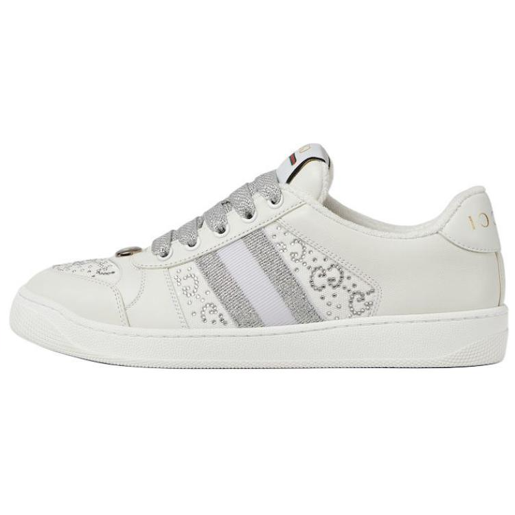 GUCCI Screener Low-Top Skateboard Shoes Women's White