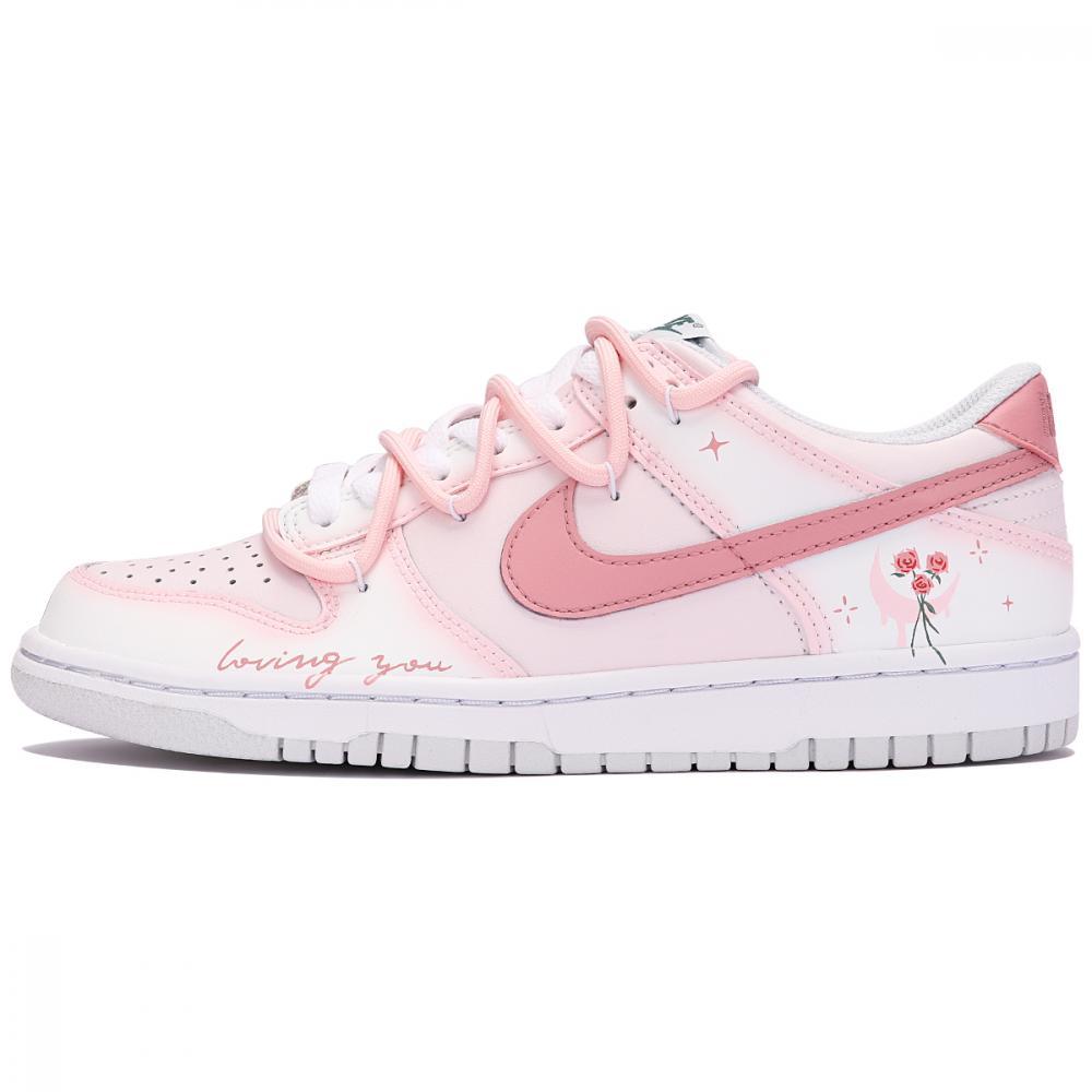 Nike Dunk Low-Top Skateboard Shoes GS Pink White