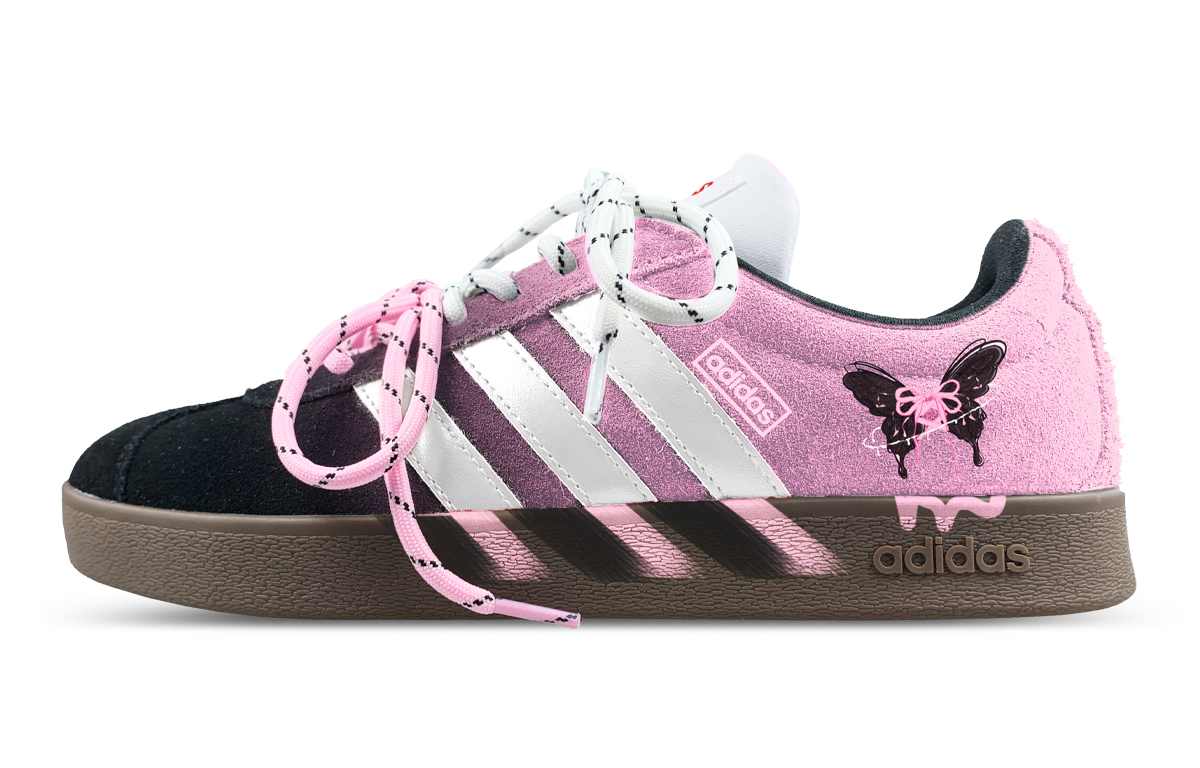 Adidas VL COURT 2.0 Cushioning Low top Skateboard Shoes Unisex Black Pink