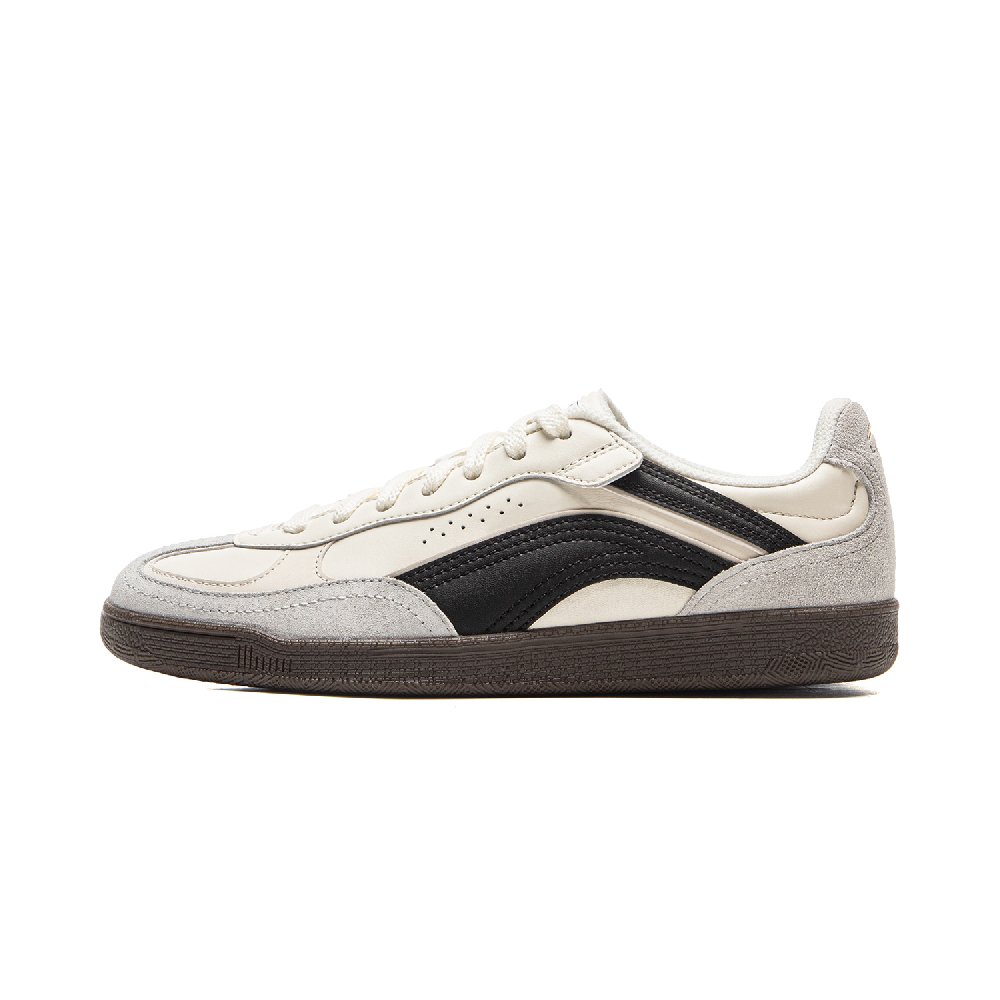 LiNing Matte Finish Slip Resistant Cushioning And Breathable Low Top Skateboard Shoes Women's Beige Gray