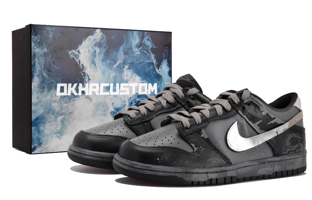 Nike Dunk Skateboard Shoes Unisex Low-Top Black/Gray
