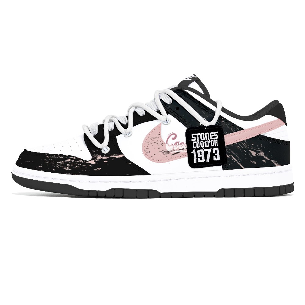 Nike Dunk Abrasion Resistant Low Top Skateboard Shoes Unisex Black Pink