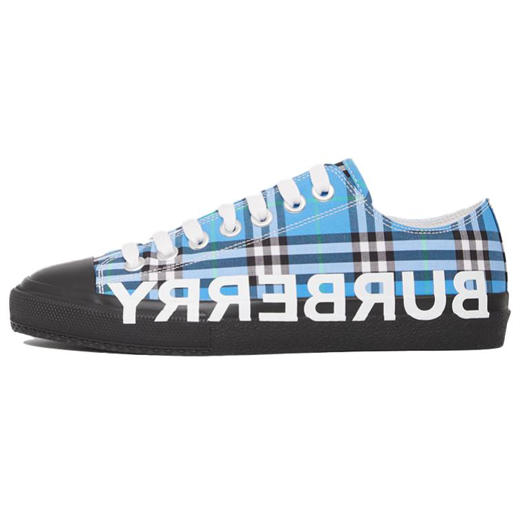 Burberry Low Top Stylish Skateboarding Shoes Women's Azure Blue