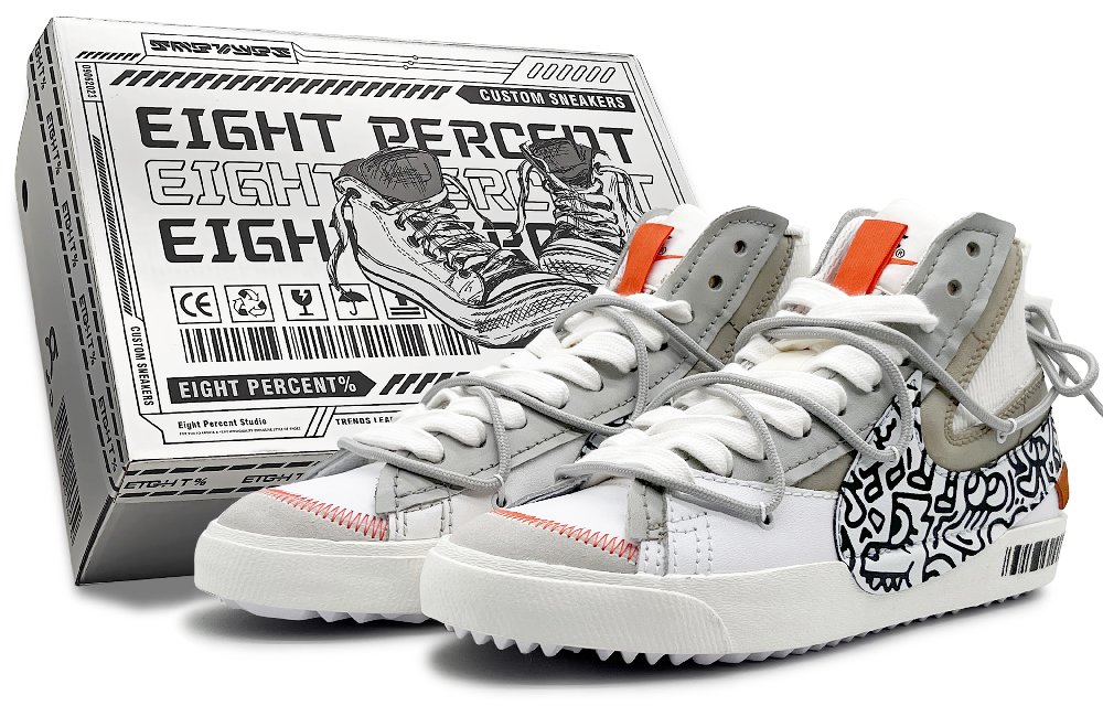 Nike Blazer '77 Jumbo Anti-Slip Wear-Resistant High-Top Skateboard Shoes Unisex White Black
