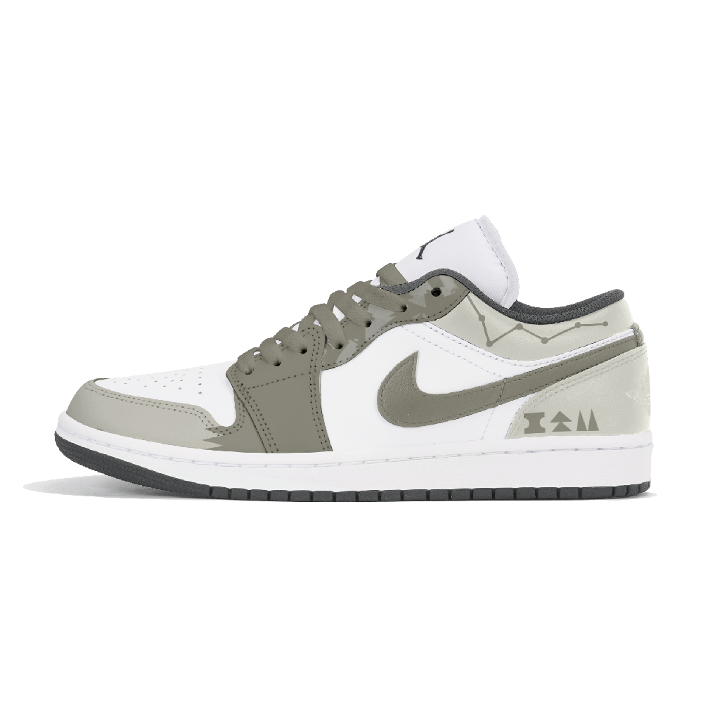 Jordan Air Jordan 1 Abrasion Resistant Low Top Vintage Basketball Shoes Unisex Green