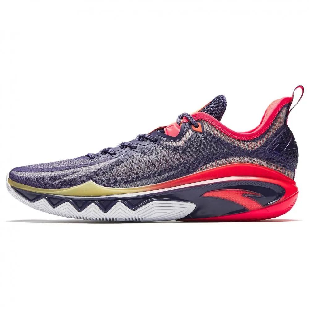 ANTA Swagger 2 Basketball Shoes Men's Low top Spectrum Purple/Fluorescent Radiant Red/Carrot Orange