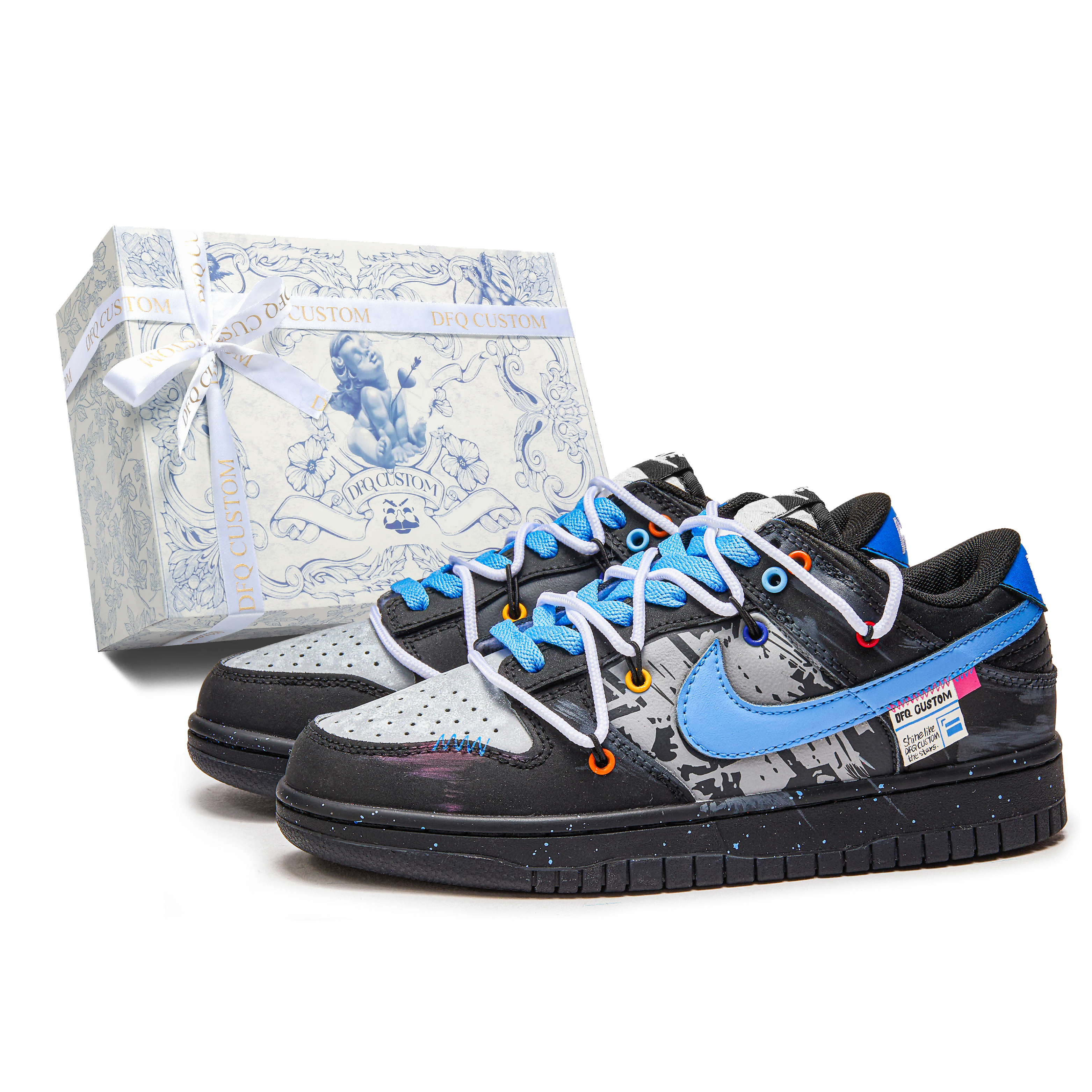 Nike Dunk Box, Cerulean Academy Cushioning Quick Dry Abrasion Resistant Balance Low top Skateboard Shoes Unisex купить в интернет-магазине Yoocart с быстрой доставкой по России.