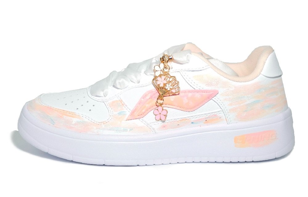 LiNing Pontoon Boats Slip Resistant Abrasion Resistant Low top Skateboard Shoes Women's White