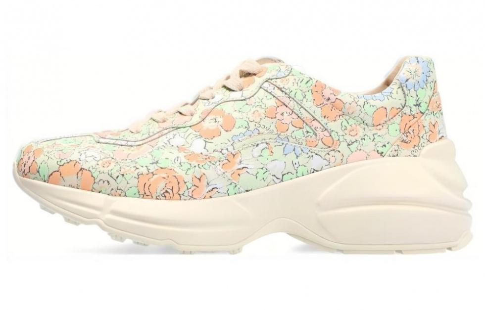 GUCCI Rhyton Liberty London Low Top Chunky Sneakers Women's Mint Green