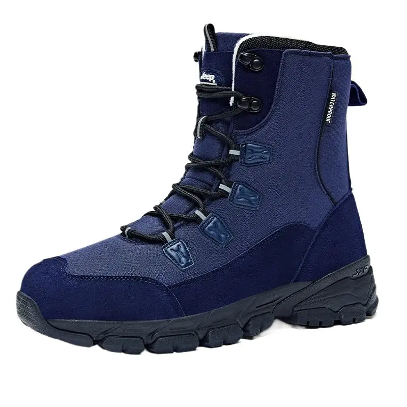 Jeep Thermal Abrasion Resistant Short Snow Boots Unisex Dark Blue