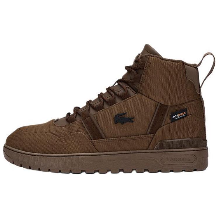 LACOSTE High-Top Casual Shoes Men Brown