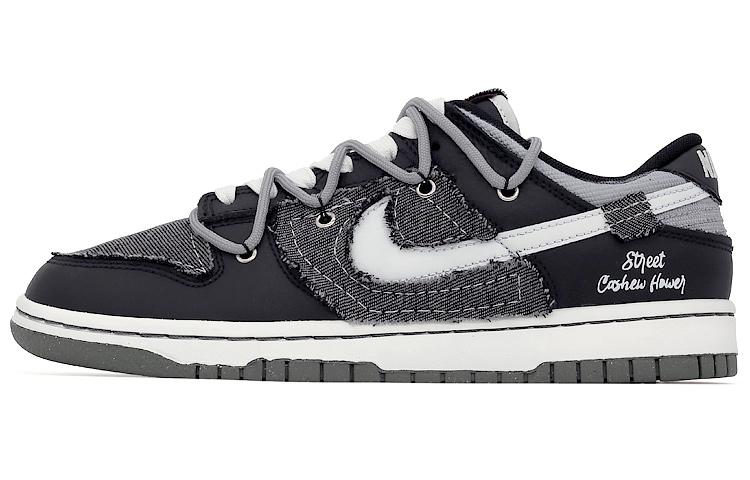 Nike Dunk Low Retro Prm 'black And Tumbled Grey' Low-Top Skateboard Shoes Men's Black White Gray