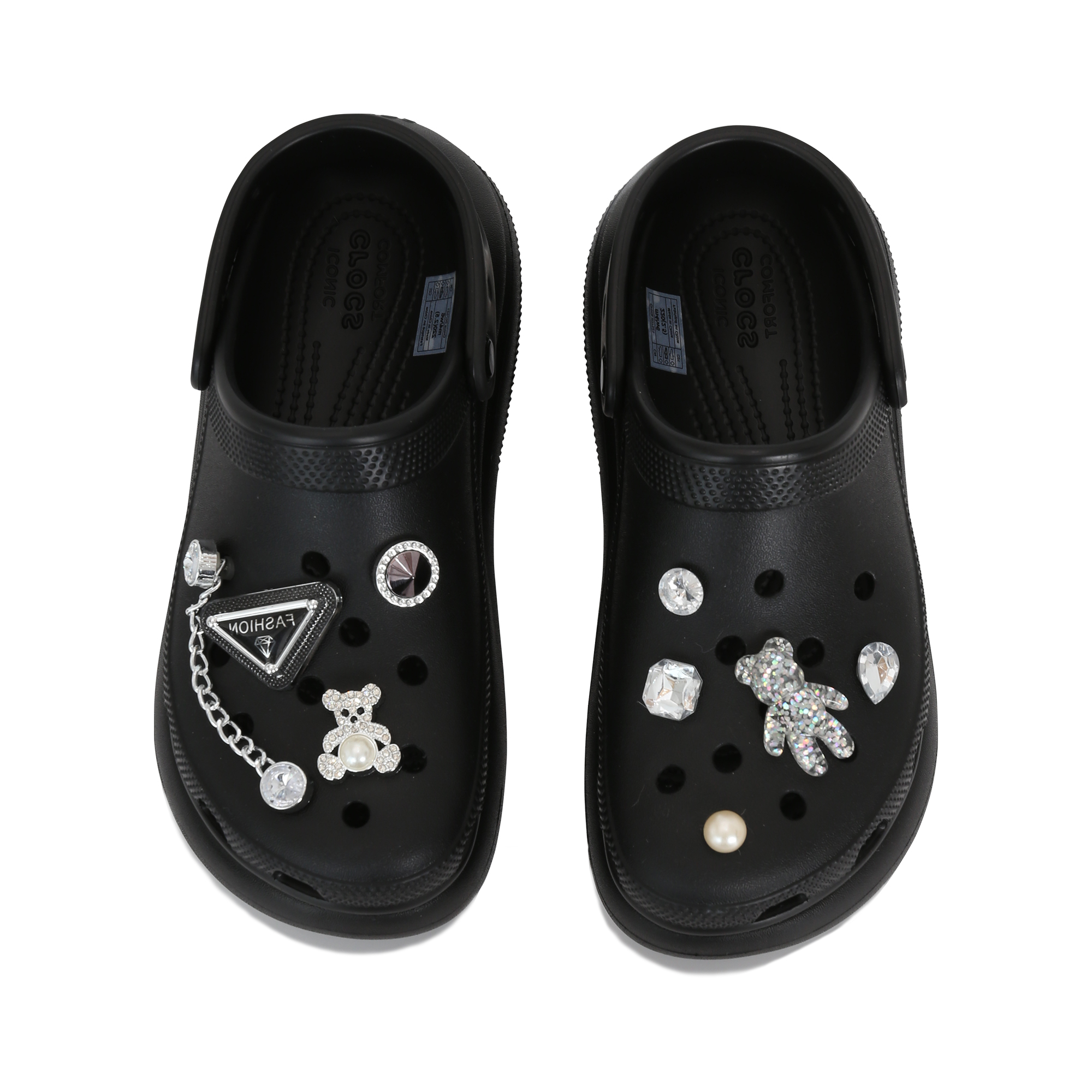 Crocs Third Lab, Crystal Classic Crush Clogs Unisex Black