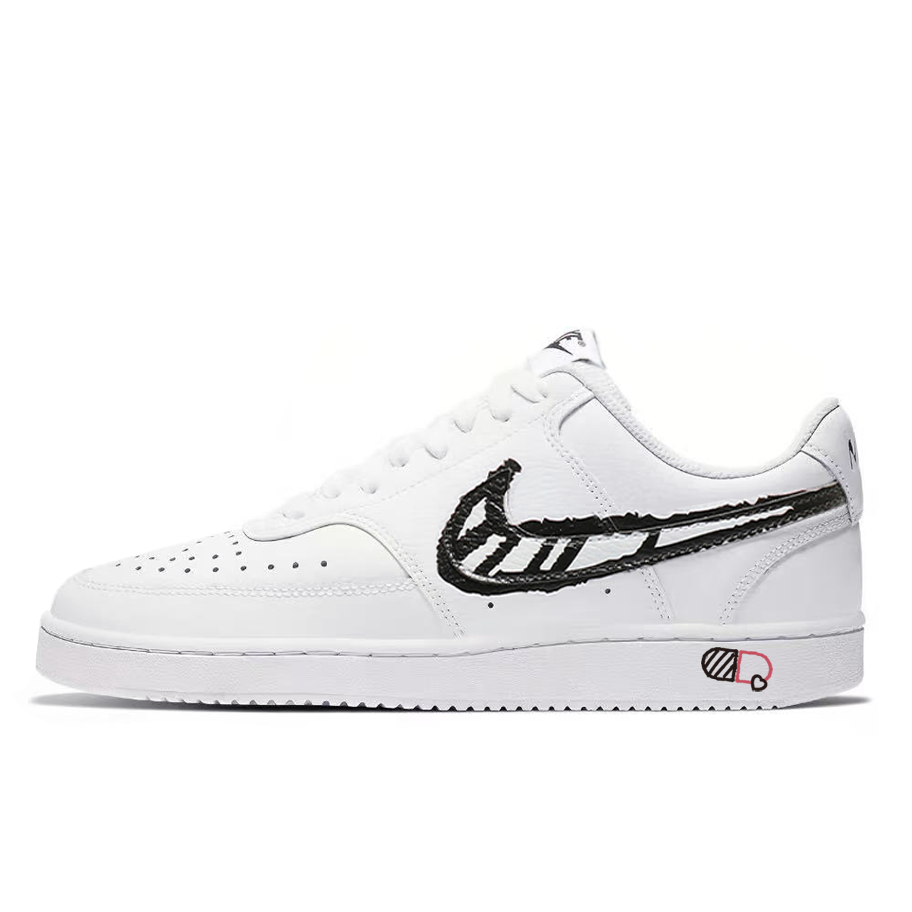 Nike Court Vision 1 Abrasion Resistant Low top Skateboard Shoes Unisex Black
