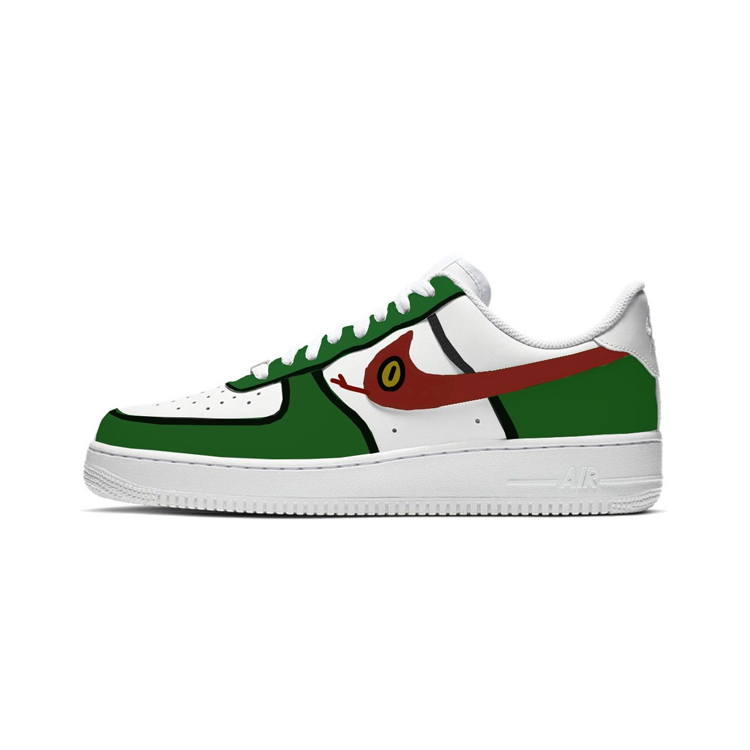 Nike Air Force 1 07 Snake Shaped Low top Skateboard Shoes Men's White Green