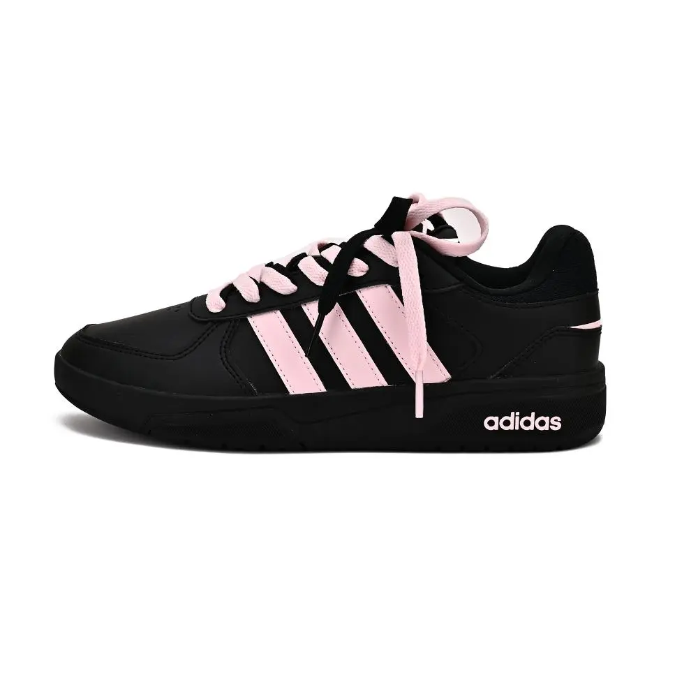 Adidas Neo Courtbeat Abrasion Resistant Low Top Skateboard Shoes Unisex Black Pink