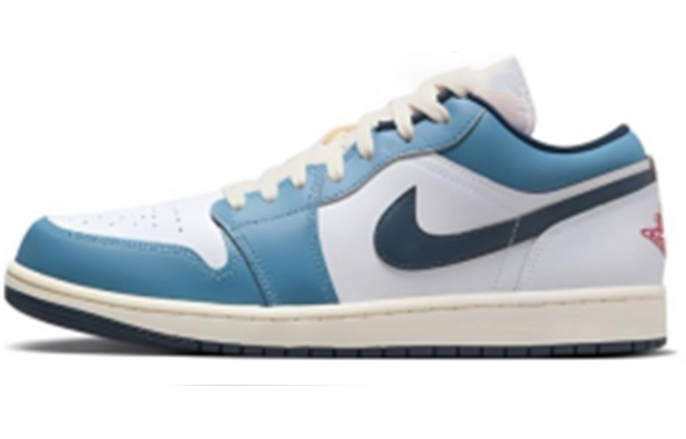 Jordan Air Jordan 1 Low Top Basketball Shoes Men's White Blue Red