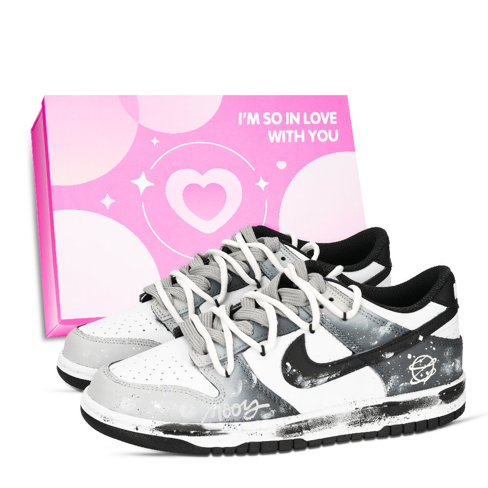 Nike Dunk Panda, Xingji Abrasion Resistant Low Top Skateboard Shoes Unisex Black White Gray