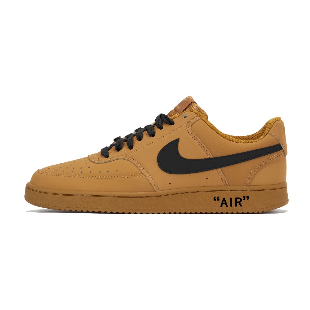 Nike Court Vision 1 Anti Slip Wear Resistant Low Top Skateboard Shoes Unisex Wheat