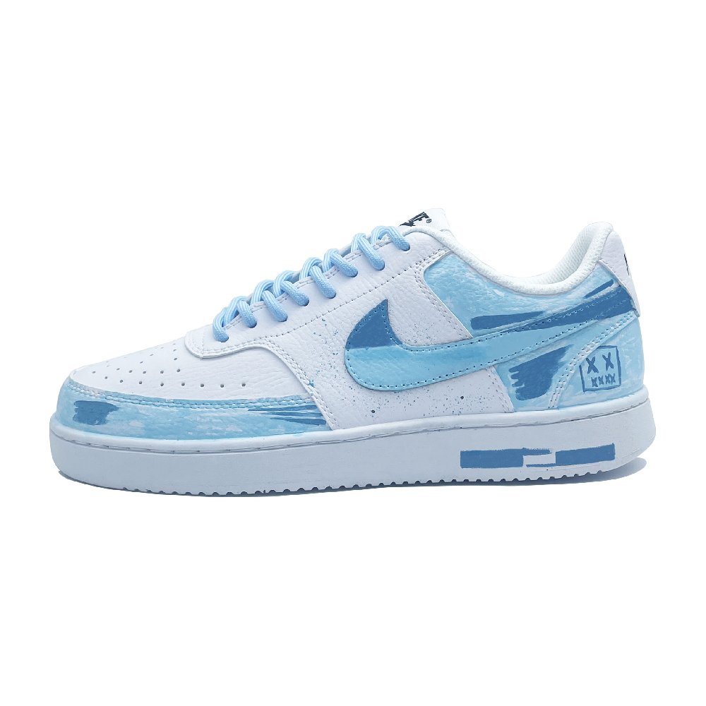 Nike Court Vision Low Top Skateboard Shoes Unisex Blue White