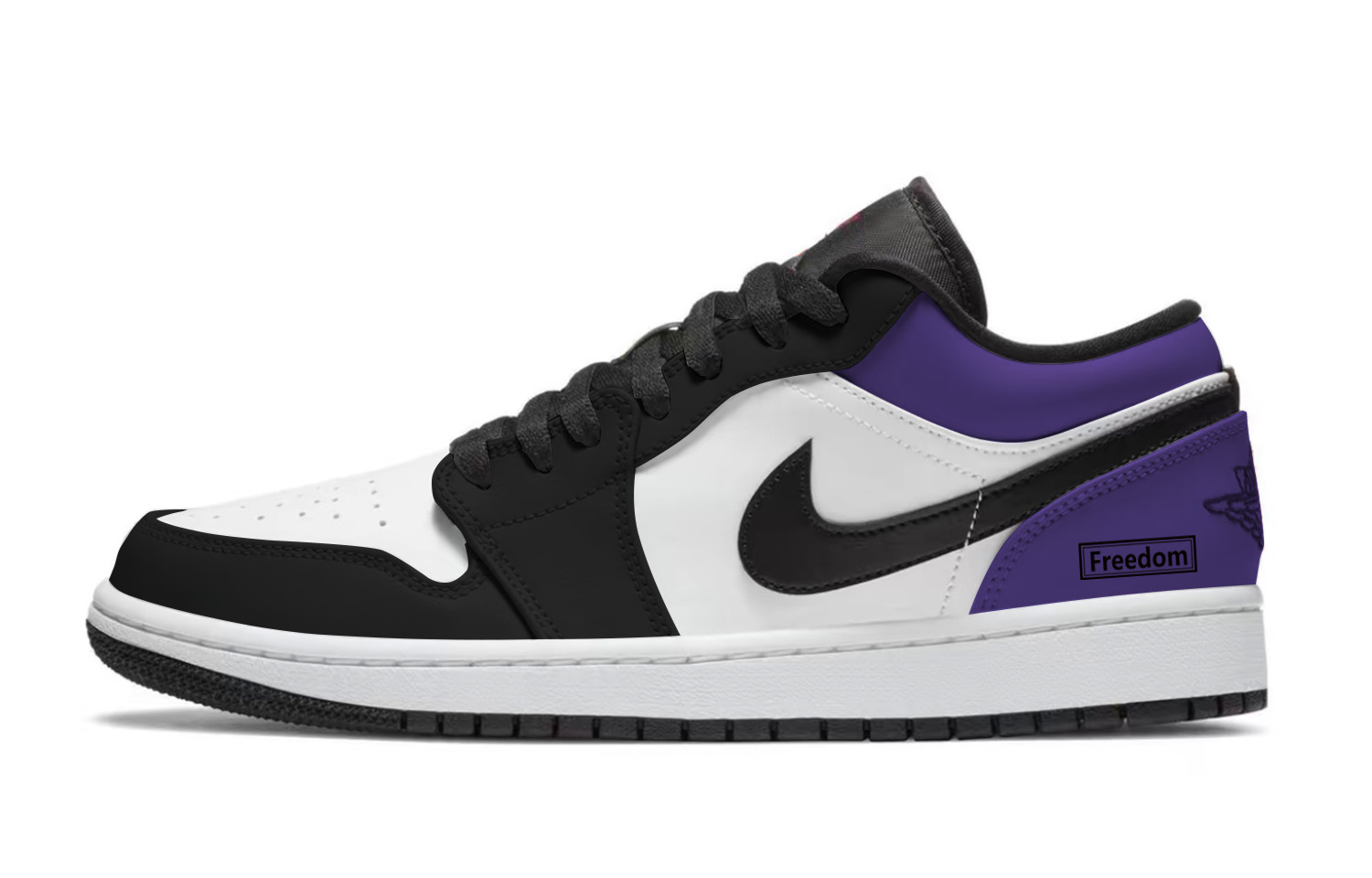 Jordan Air Jordan 1 Dark Reddish Purple, Box Abrasion Resistant Vintage Basketball Shoes Unisex Black Purple