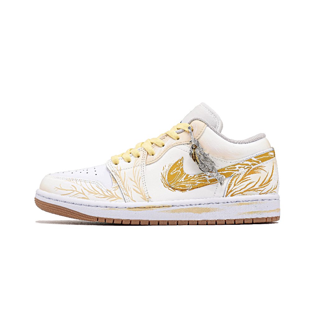 Jordan Air Jordan 1 Vintage Basketball Shoes Men's Low top Gold
