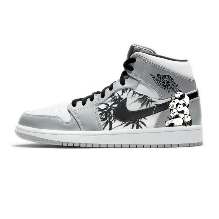 Jordan Air Jordan 1 Vintage Basketball Shoes Men Mid Top Smoke Gray White