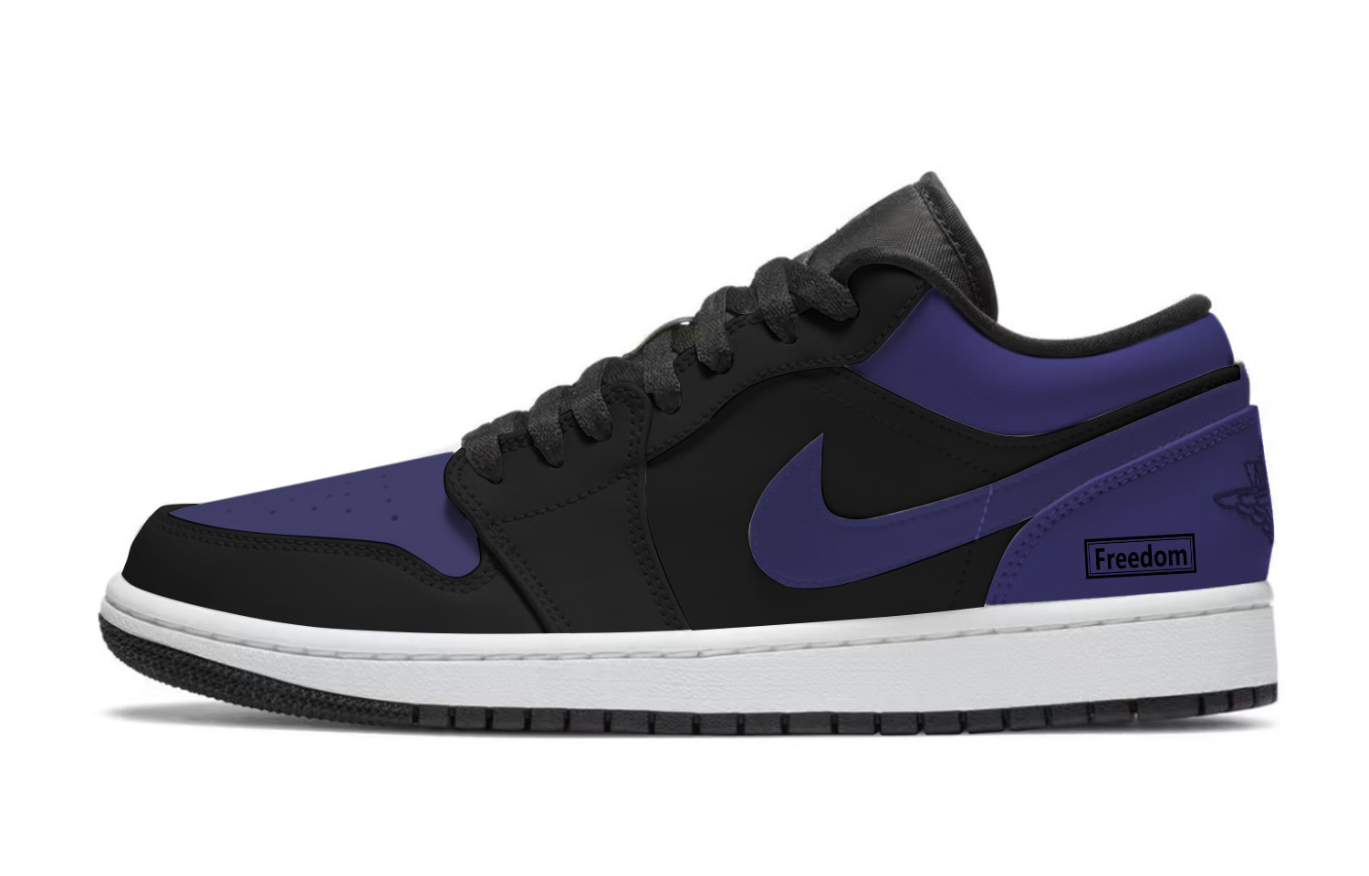 Jordan Air Jordan 1 Gift Box Abrasion Resistant Low top Vintage Basketball Shoes Unisex Black Purple