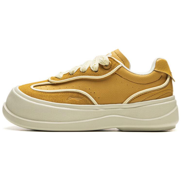 LiNing Honey Platform Anti-Slip Wear-Resistant Low-Top Casual Shoes Women's Yellow