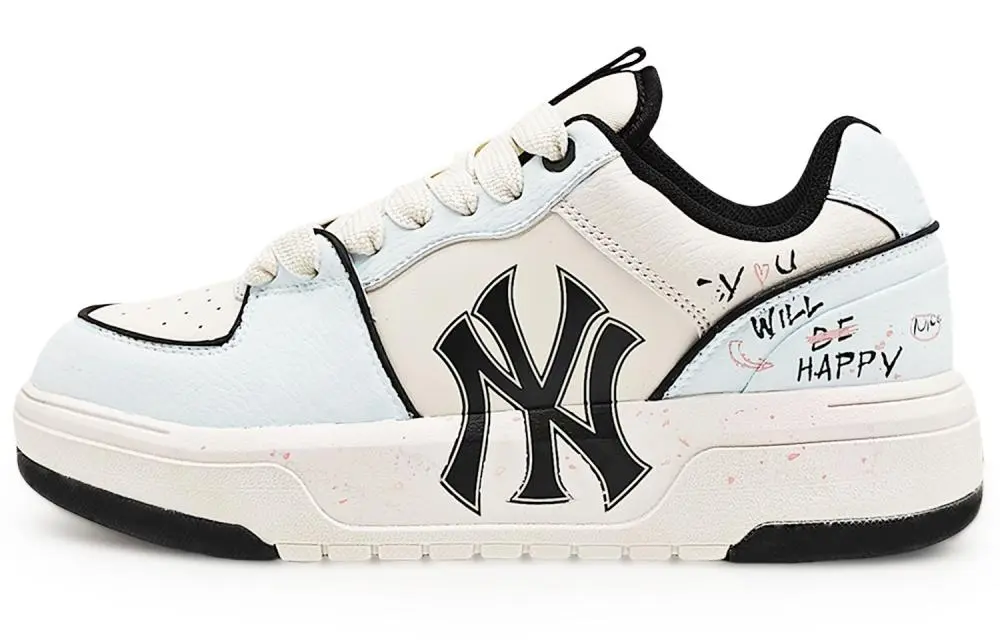 MLB Chunky Liner Mood Abrasion Resistant Low Top Skateboard Shoes Unisex White Blue