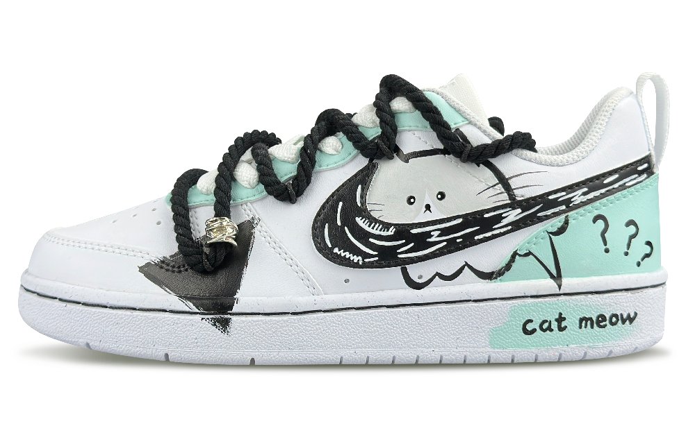 Nike Court Borough Series Skateboard Shoes Women's Low-Top Blue/Black/White