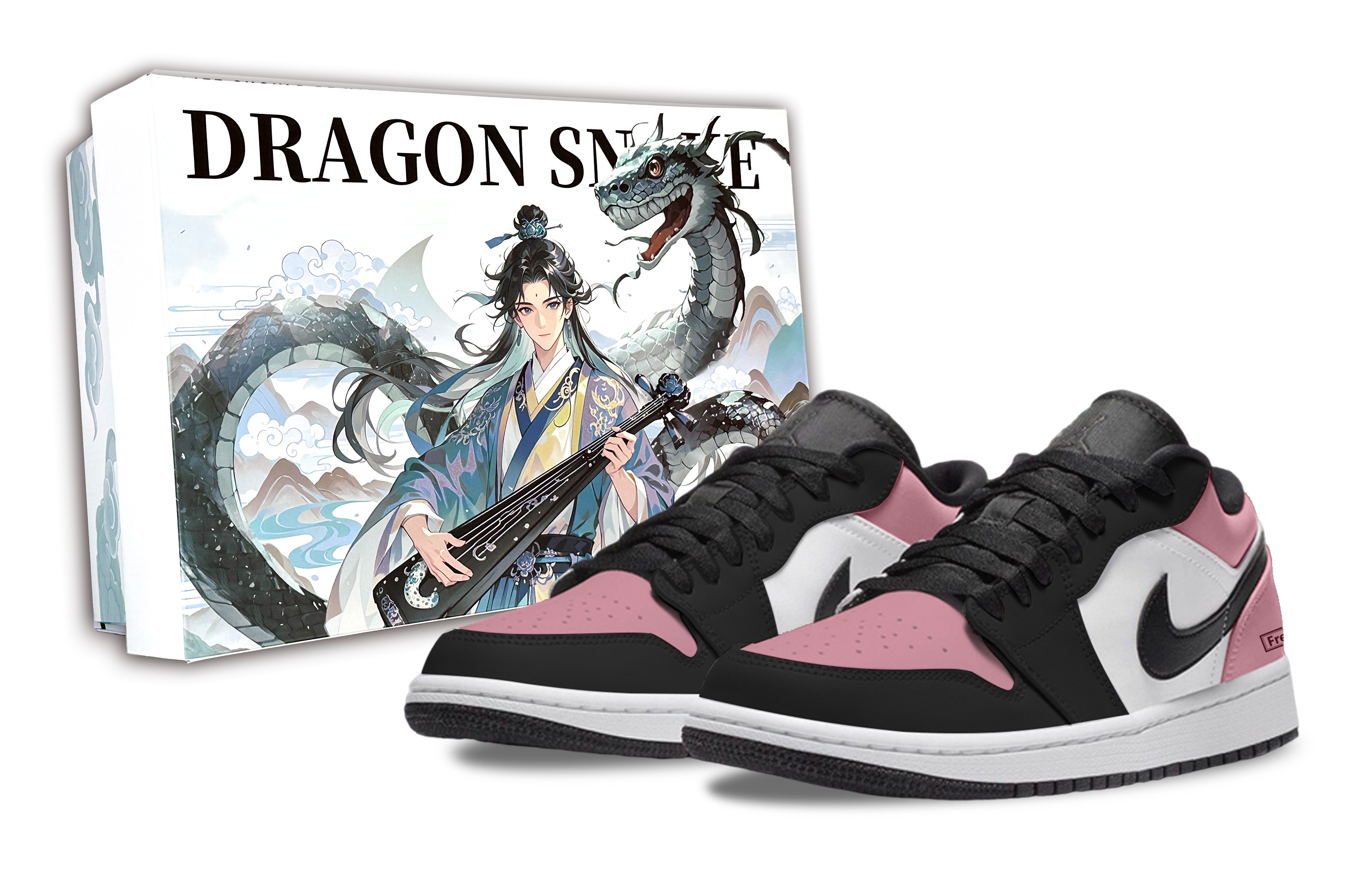 Jordan Air Jordan 1 Vintage Basketball Shoes Unisex Low top Black Pink