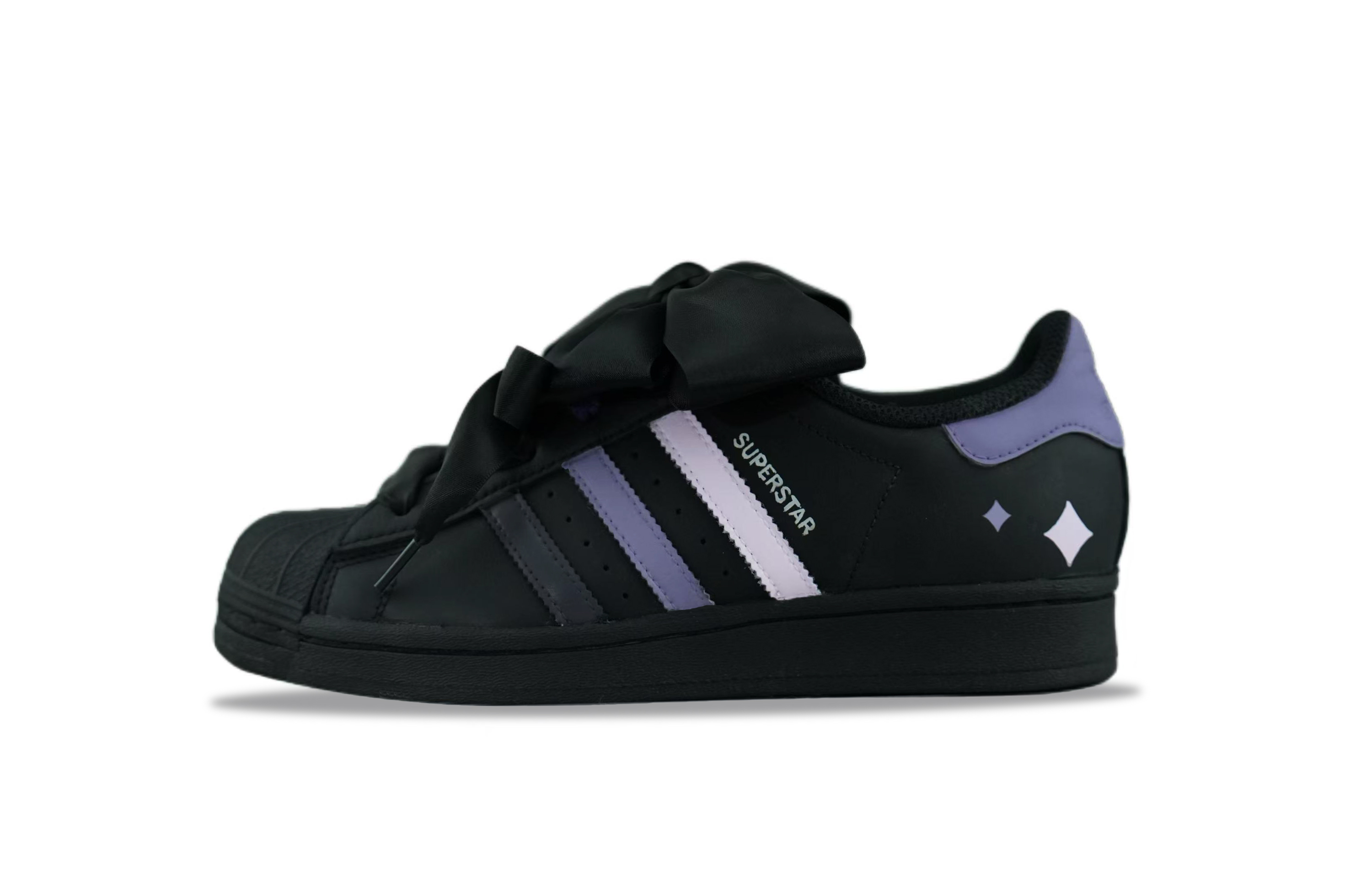 Adidas Originals Superstar 2 Abrasion Resistant Low top Skateboard Shoes Unisex Black Purple