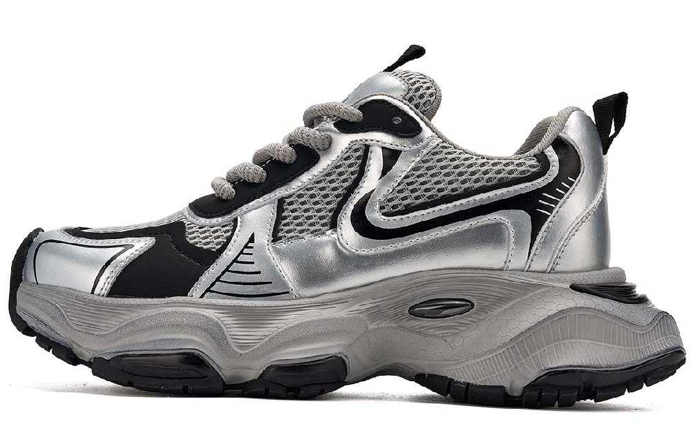 EBLAN Chunky Sneakers Unisex Low Top Silver/Black
