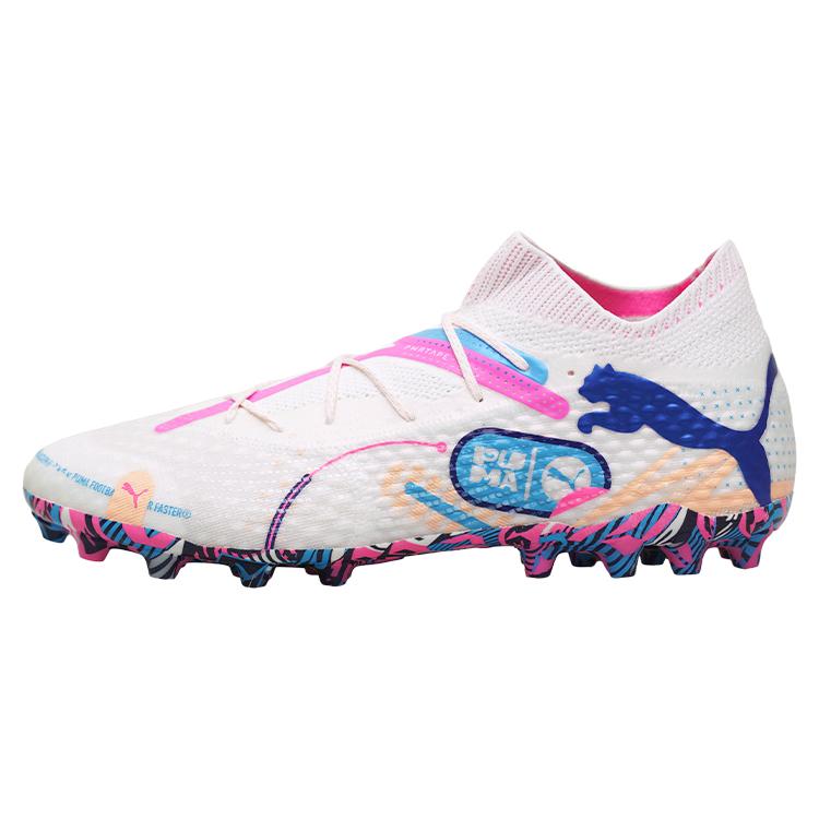 PUMA FUTURE 7 ULTIMATE MG Rubber Short Studs Artificial Ground Support Soccer Shoes Men White Blue Pink