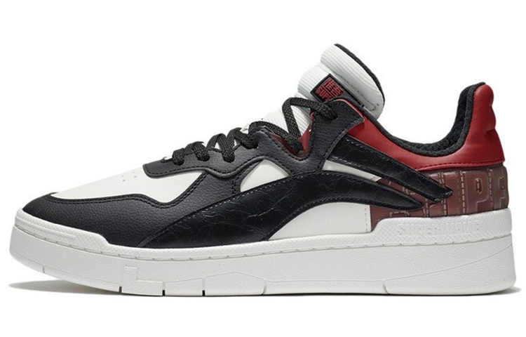 LiNing Wave Superwave Lo Slip Resistant, Abrasion Resistant, Lightweight Low Top Skateboard Shoes Men's Black White Red