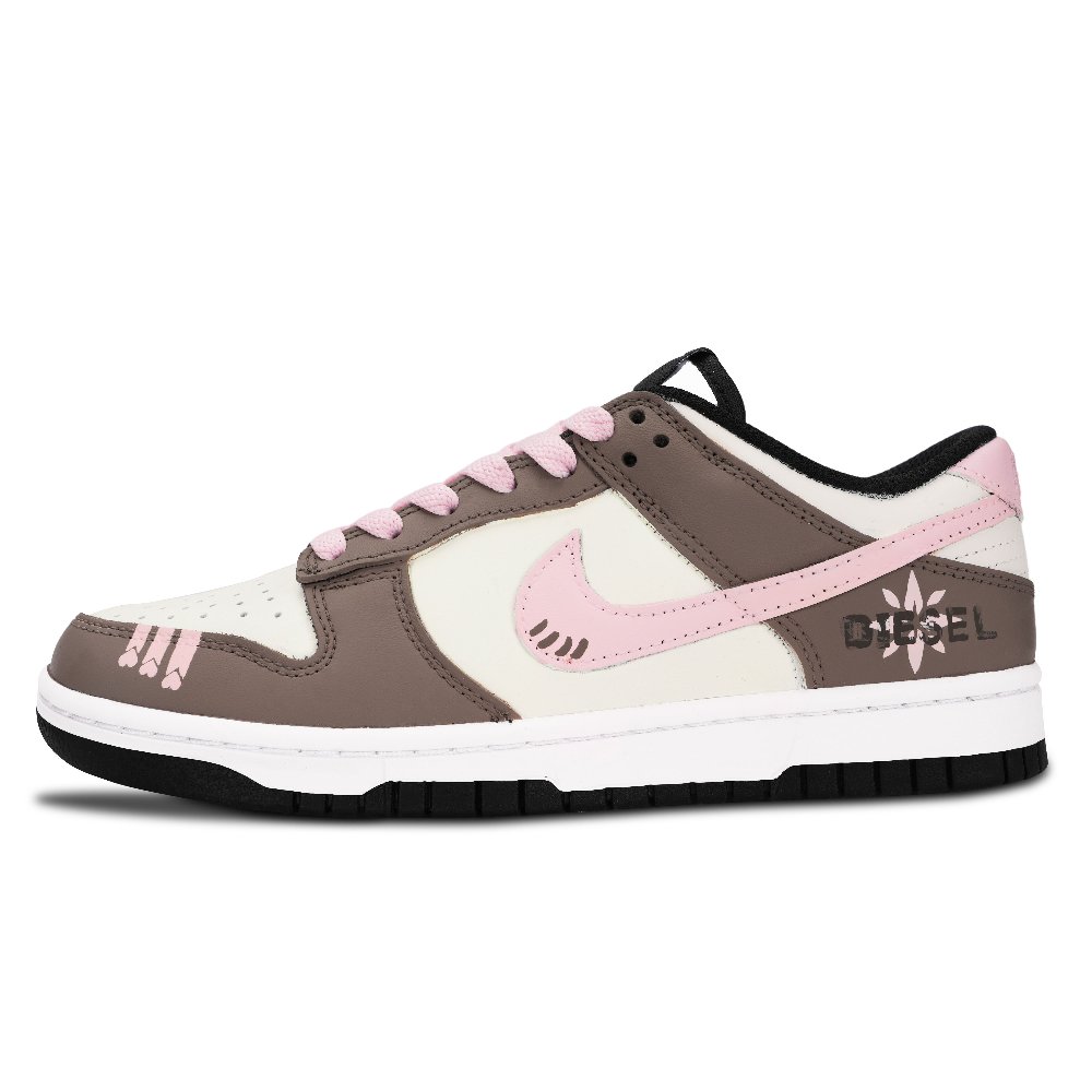 Nike Dunk Black White, Flowers Bloom Toward The Sun Abrasion Resistant Low Top Skateboard Shoes Unisex Brown
