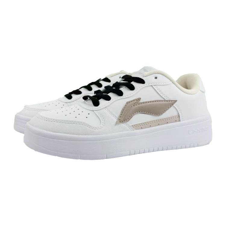 LiNing Pontoon Boats Slip Resistant, Abrasion Resistant, Breathable Low Top Skateboard Shoes Women's White