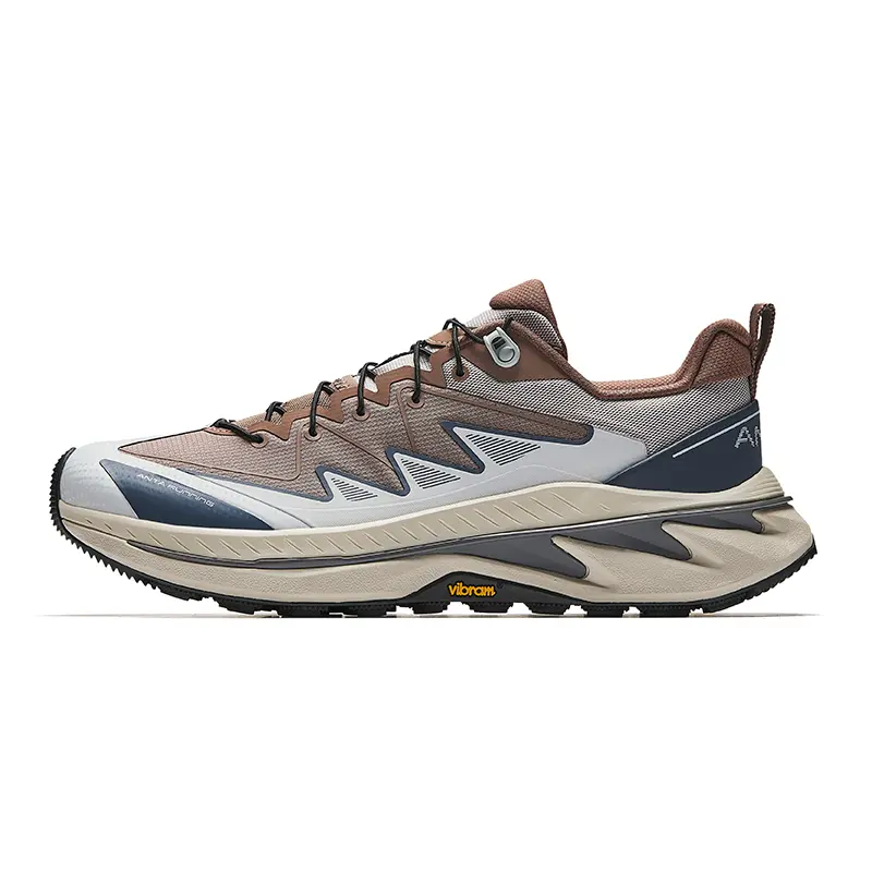 Anta Wild PRO Cushioning, Wear Resistant Low Top Casual Running Shoes Men's Brown White Blue