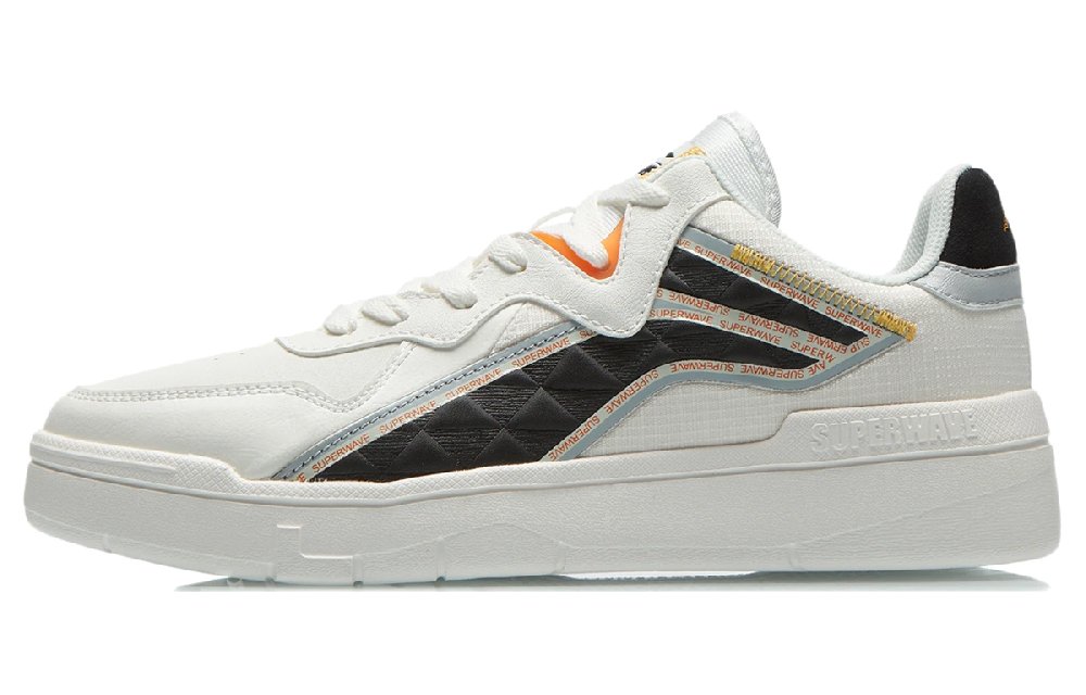 LiNing Wave Superwave Lite Anti-Slip Wear-Resistant Low-Top Skateboard Shoes Beige White Black