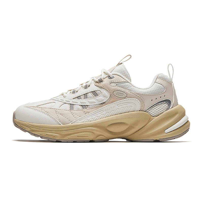 Anta Cushioning Anti-Slip And Wear-Resistant Low-Top Casual Running Shoes Women's White Beige