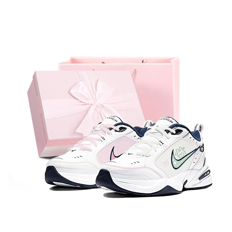 Nike Air Monarch 4 Slip Resistant And Abrasion Resistant Coverage Low Top Chunky Sneakers Unisex Green Pink