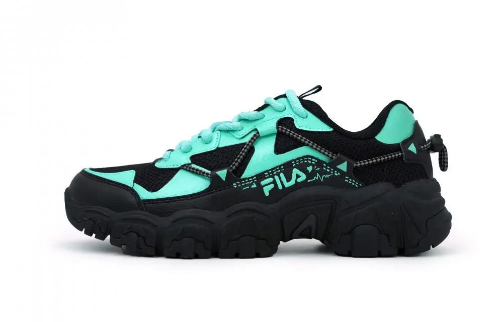 FILA Fluid Green Shadow Dance Abrasion Resistant Low top Casual Shoes Unisex Black