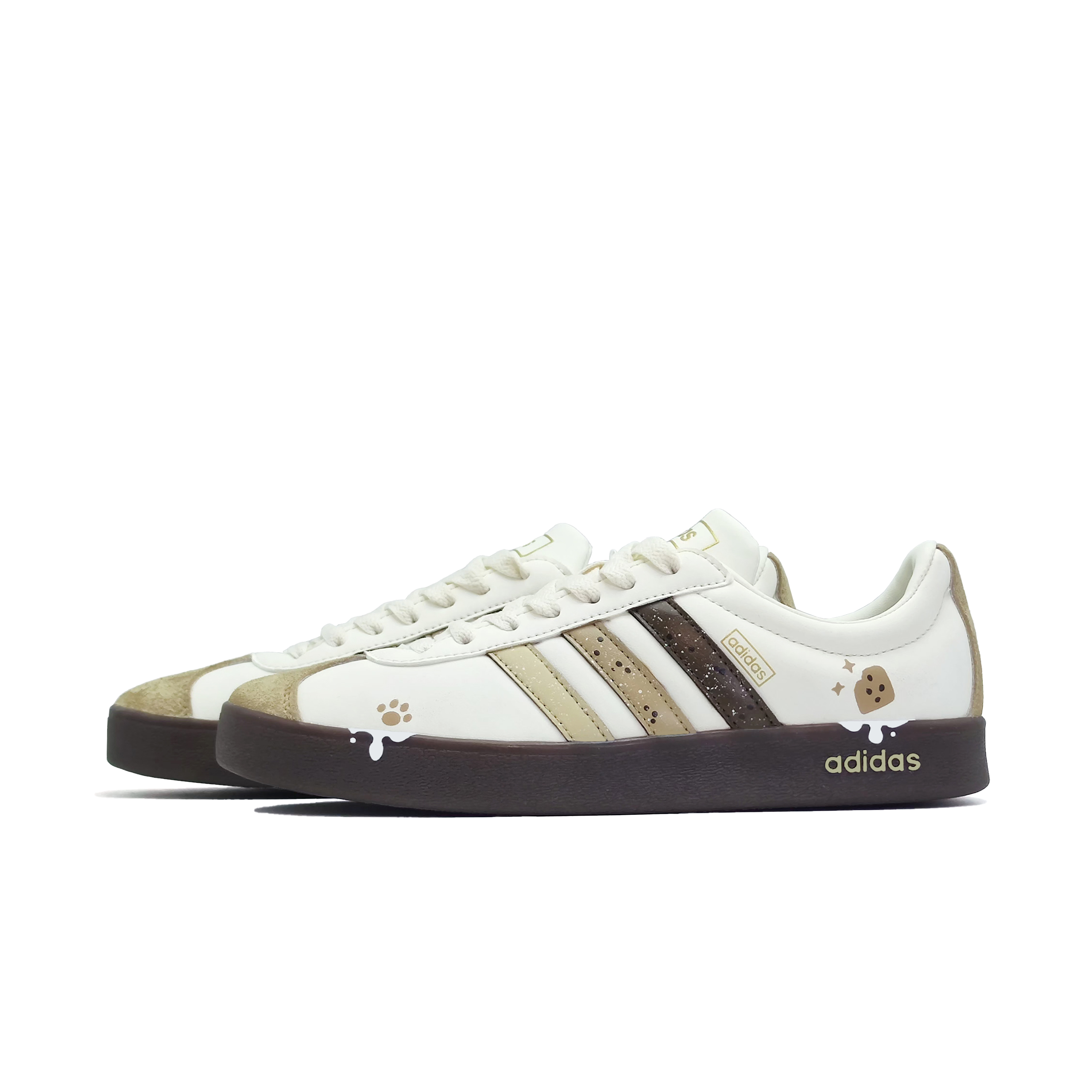 Adidas Vl Court Classic Abrasion Resistant Low top Skateboard Shoes Unisex White Brown купить в интернет-магазине Yoocart с быстрой доставкой по России.